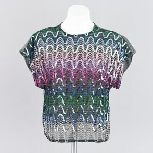 Vintage Metallic Sequins Disco Top Women's Small